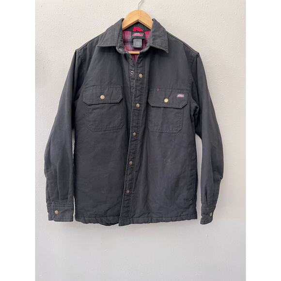 Dickies Classic Insulated Work Jacket Sz M Gray Plaid Quilted Workwear Utility - Picture 1 of 7